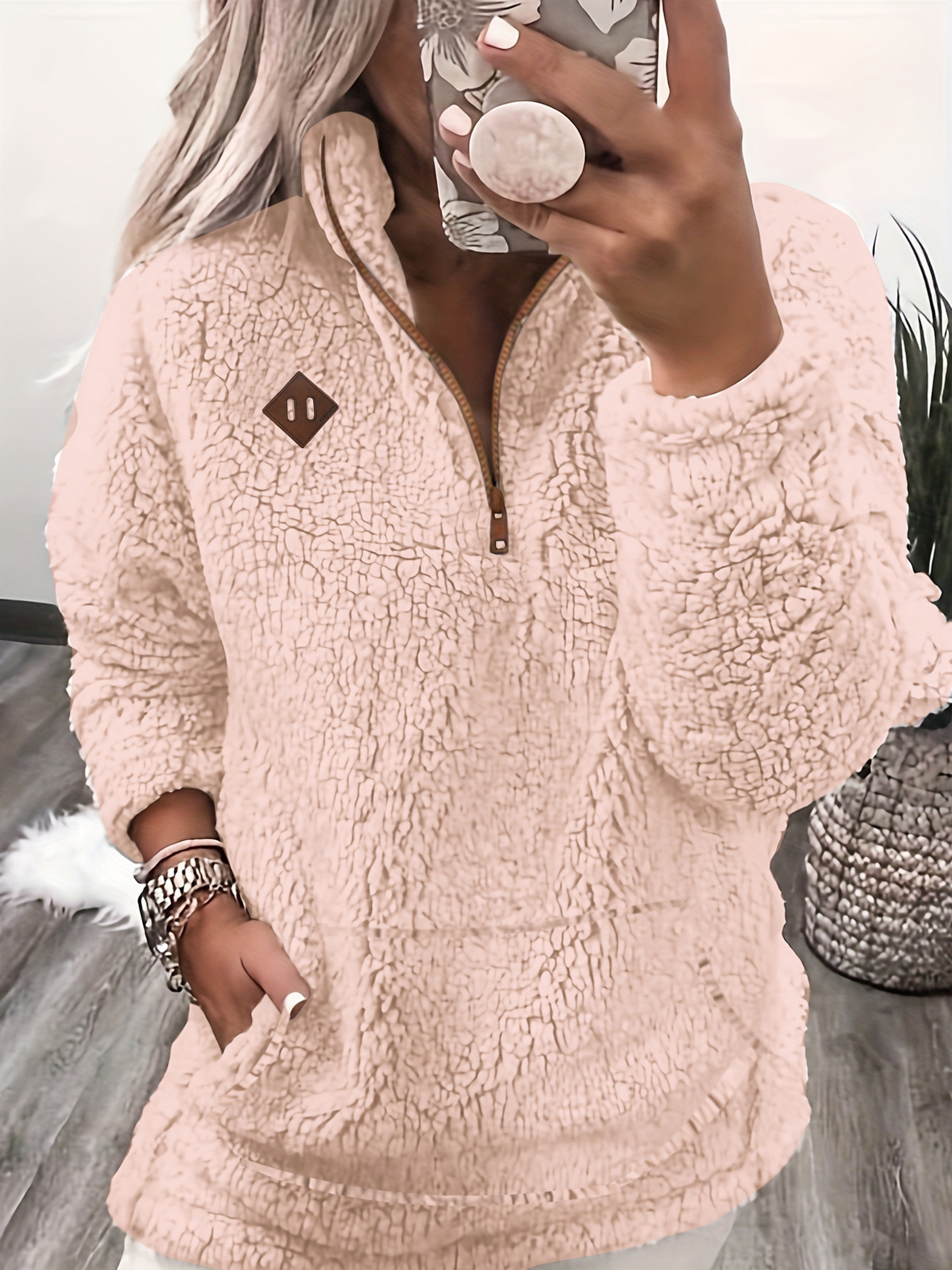 NOREEN | Sweter Teddy z Zamkiem