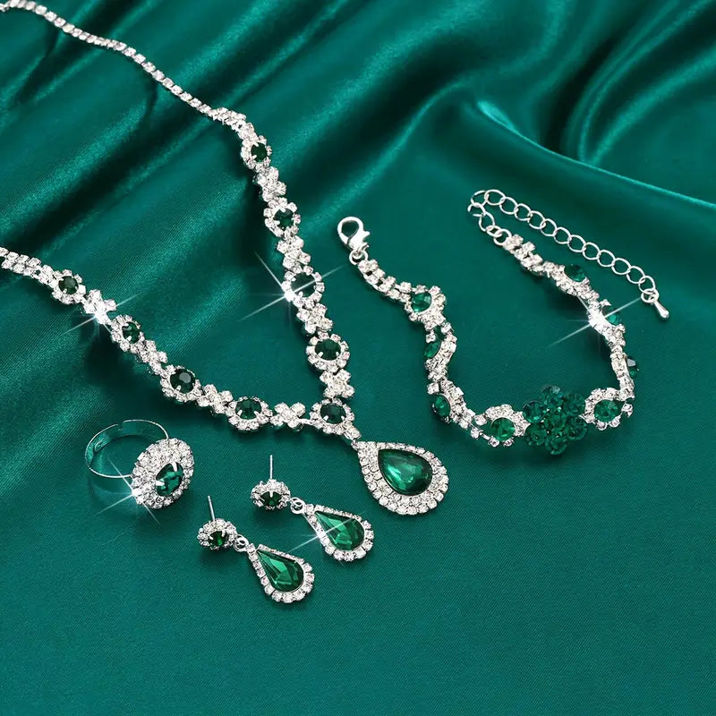 Bijoux Adriana Lysandre émeraude | Or Blanc