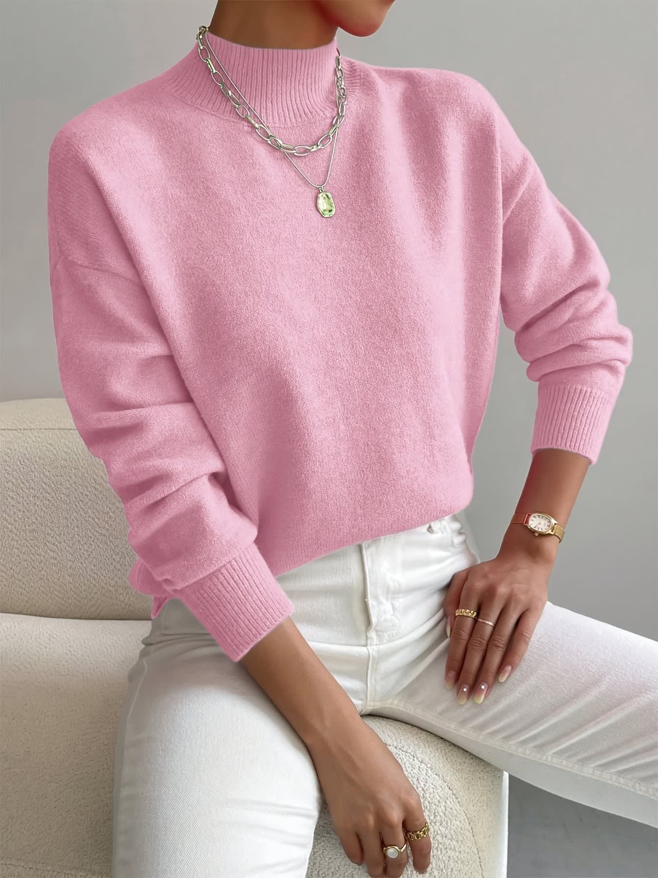 Pull Femme à Col Roulé Maria - Élégance et Confort Hivernal