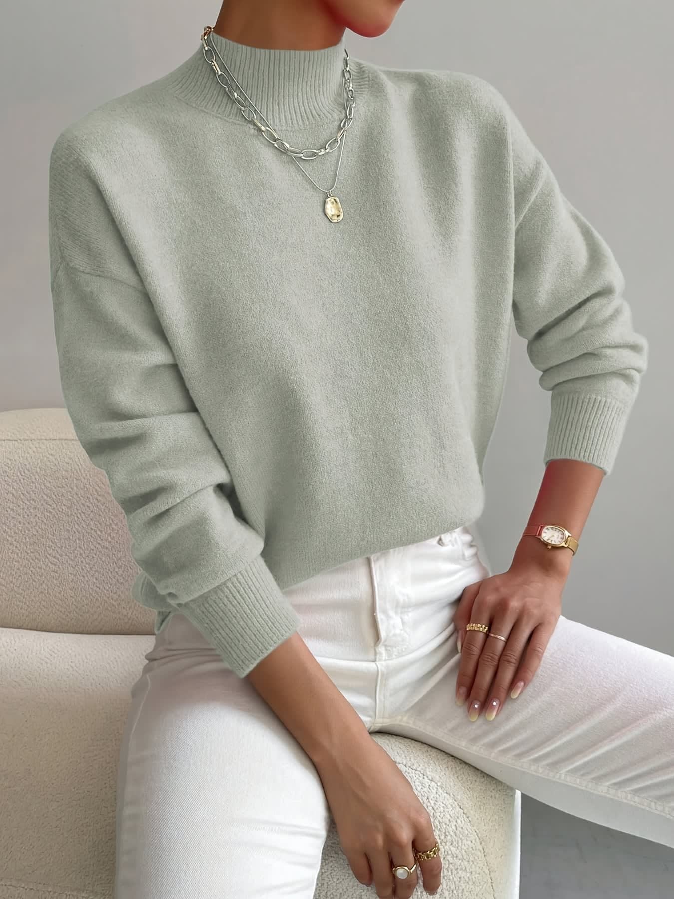 Pull Femme à Col Roulé Maria - Élégance et Confort Hivernal