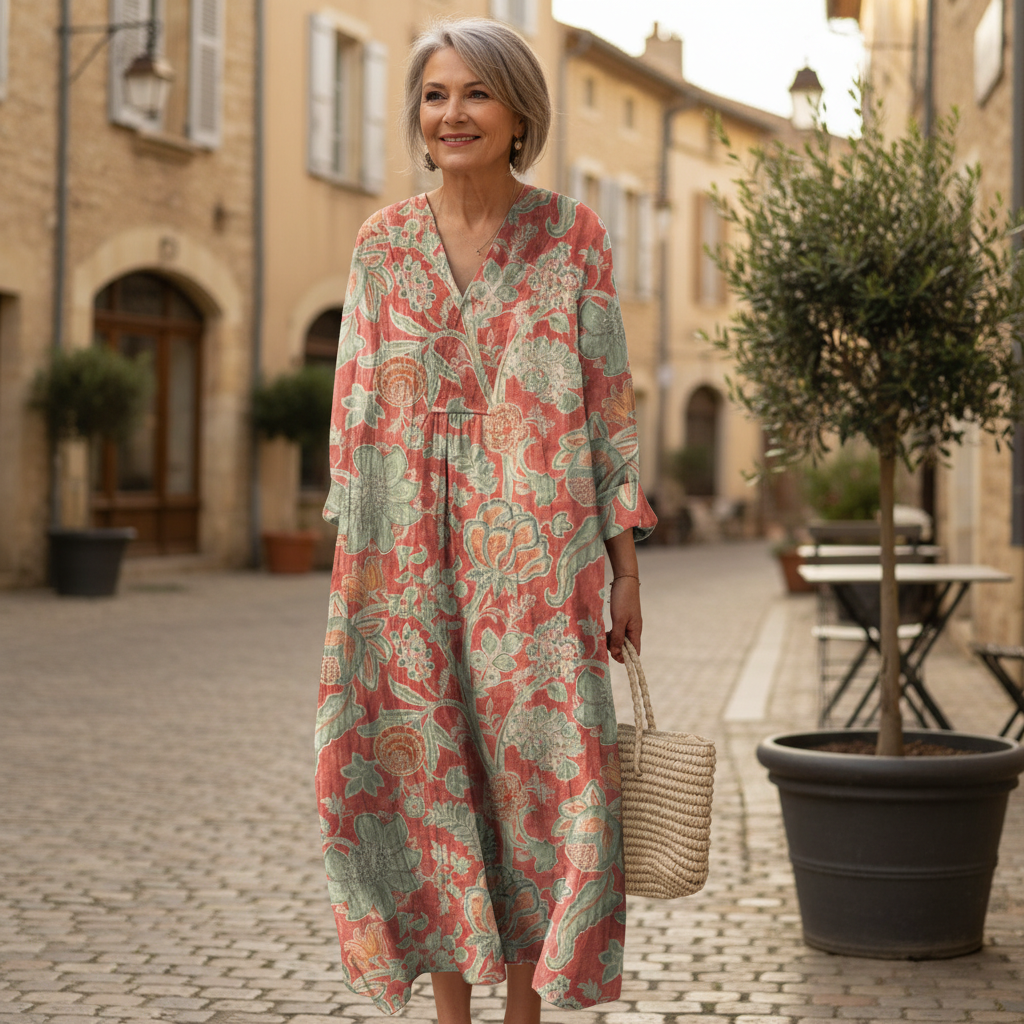 Tiphène – Robe fleurie vintage en coton doux