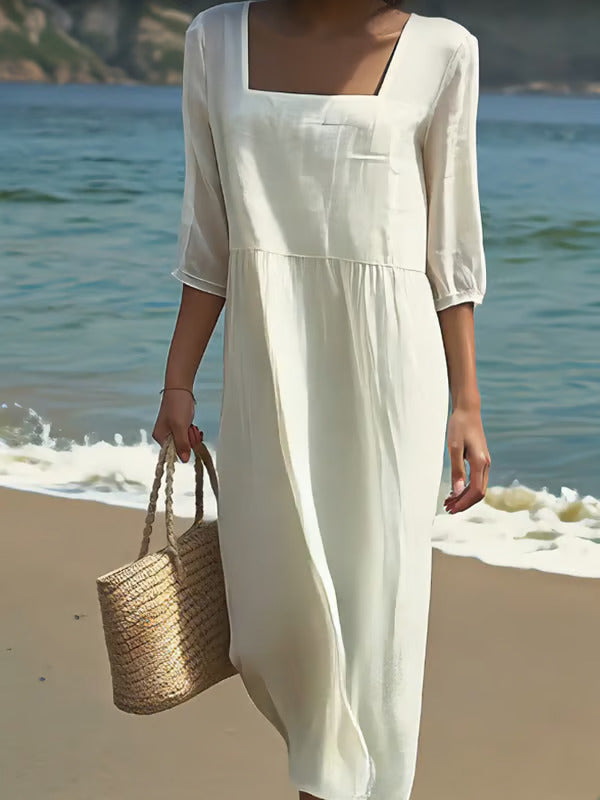 Lunelle – Robe en lin décontractée