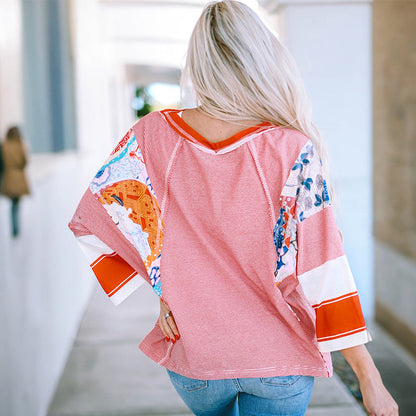 BAILEY™ – Haut Batwing Patchwork Léger