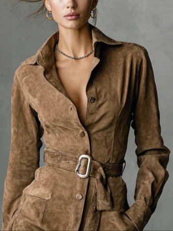 Alba - Robe midi à manches longues