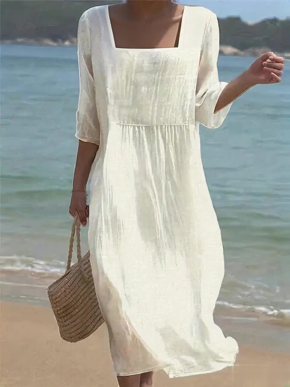 Lunelle – Robe en lin décontractée