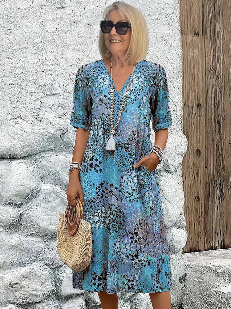 Michèle – Robe légère avec décolleté en V