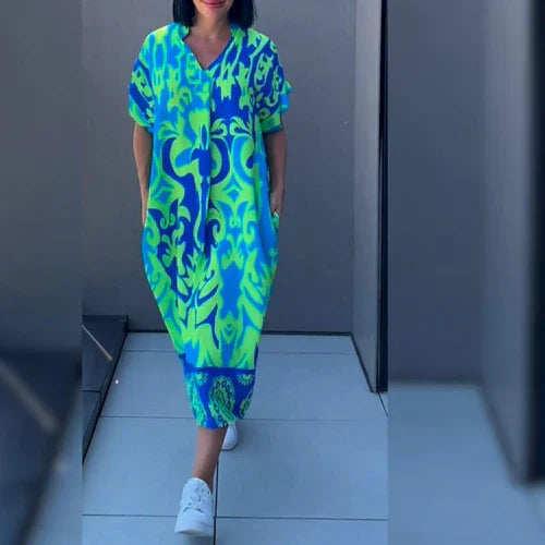 Huguette – Robe fluide à motif floral