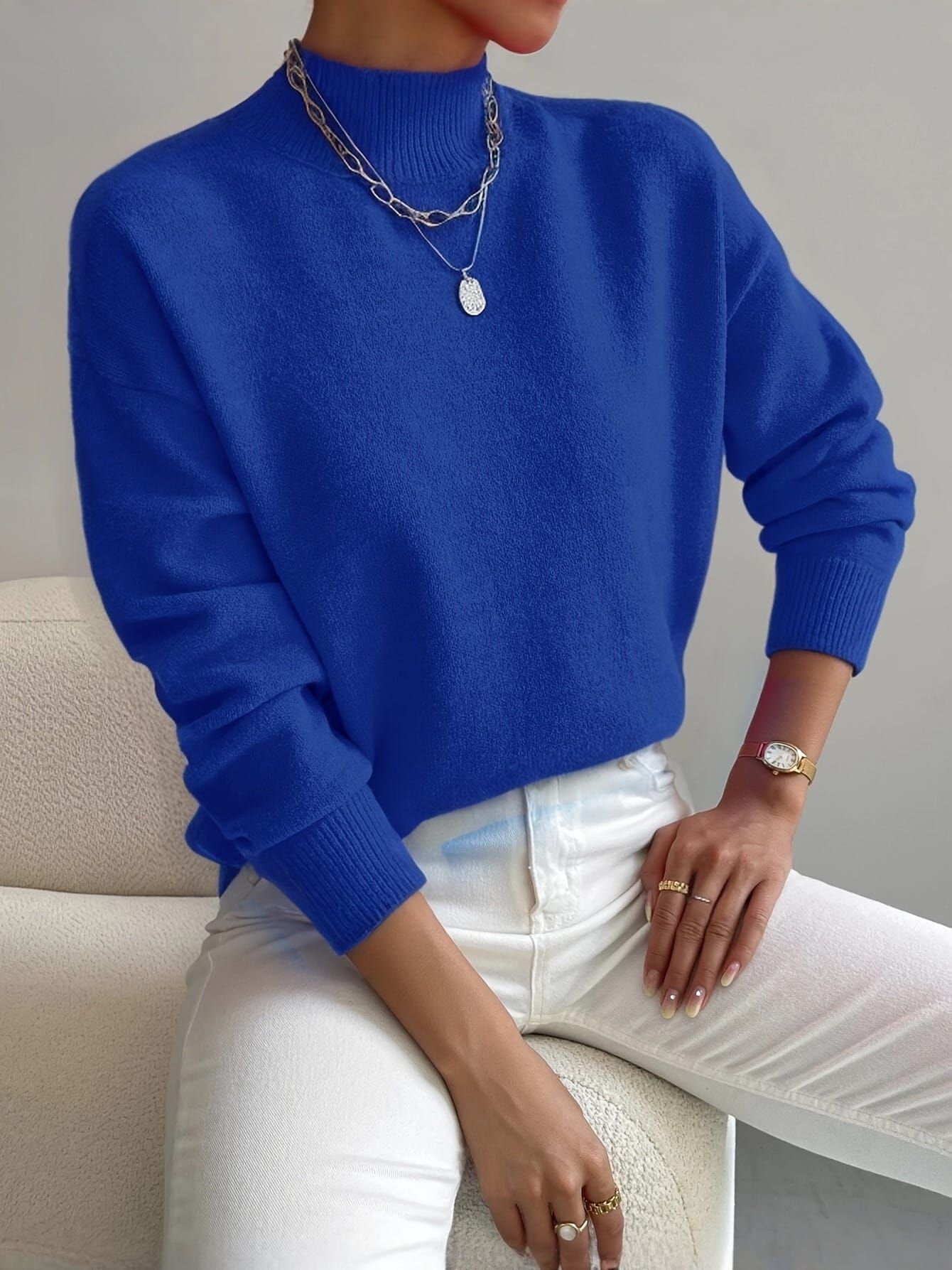 Pull Femme à Col Roulé Maria - Élégance et Confort Hivernal