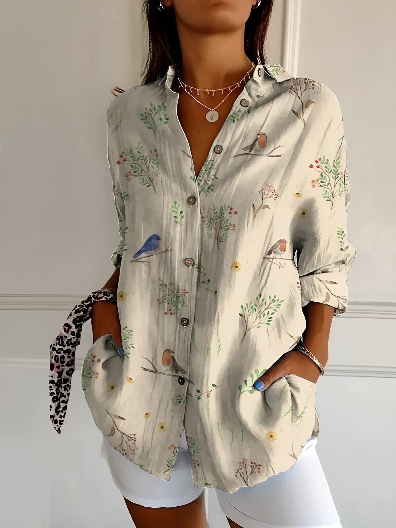 MELODIE™ – Chemise Boutonnée Florale Élégante